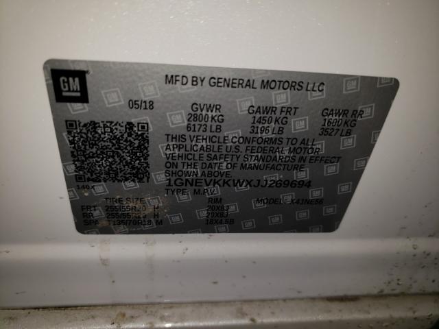 2018 CHEVROLET TRAVERSE H 1GNEVKKWXJJ269694