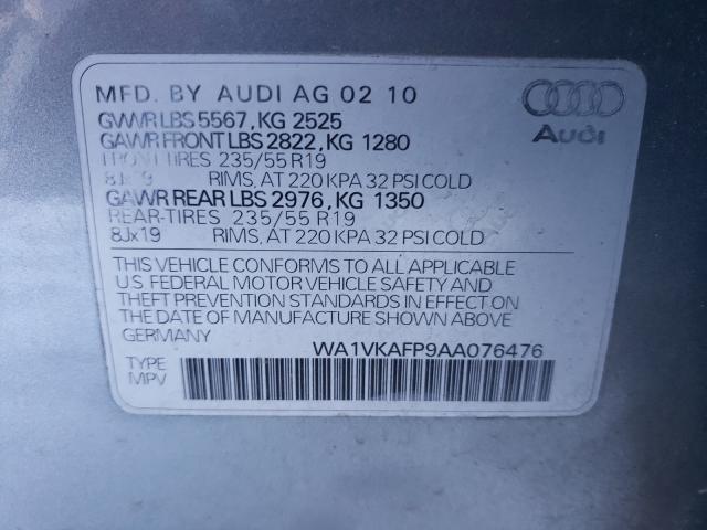 2010 AUDI Q5 PRESTIG WA1VKAFP9AA076476