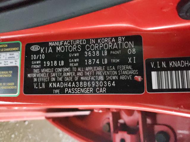 2011 KIA RIO BASE KNADH4A38B6930364