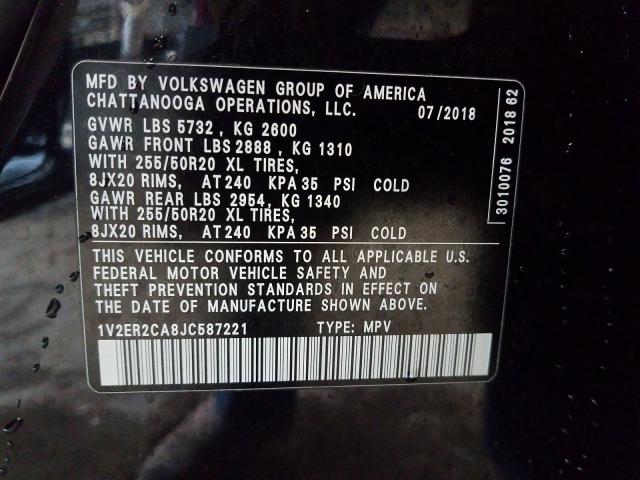 2018 VOLKSWAGEN ATLAS SEL 1V2ER2CA8JC587221