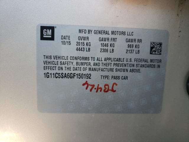 2016 CHEVROLET MALIBU LIM 1G11C5SA6GF150192
