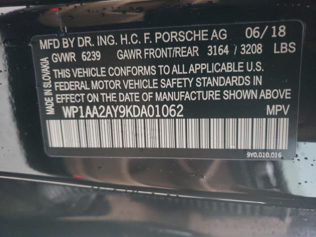 2019 PORSCHE CAYENNE WP1AA2AY9KDA01062
