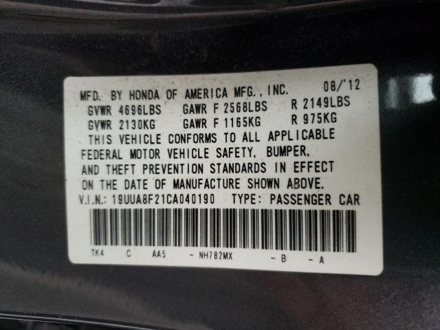 2012 ACURA TL 19UUA8F21CA040190