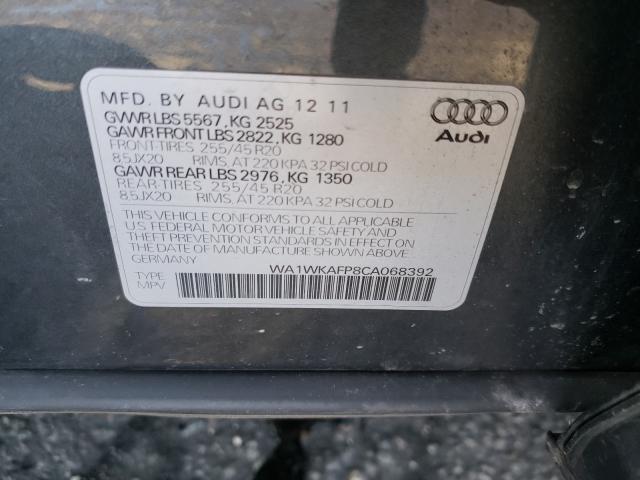2012 AUDI Q5 PRESTIG WA1WKAFP8CA068392