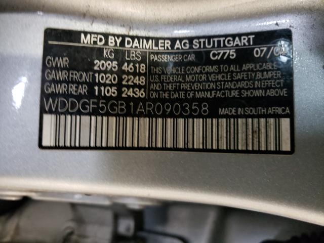 2010 MERCEDES-BENZ C 350 WDDGF5GB1AR090358