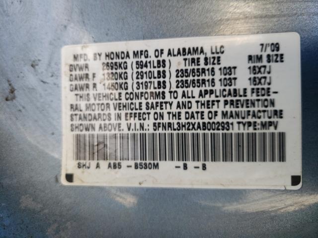 2010 HONDA ODYSSEY LX 5FNRL3H2XAB002931