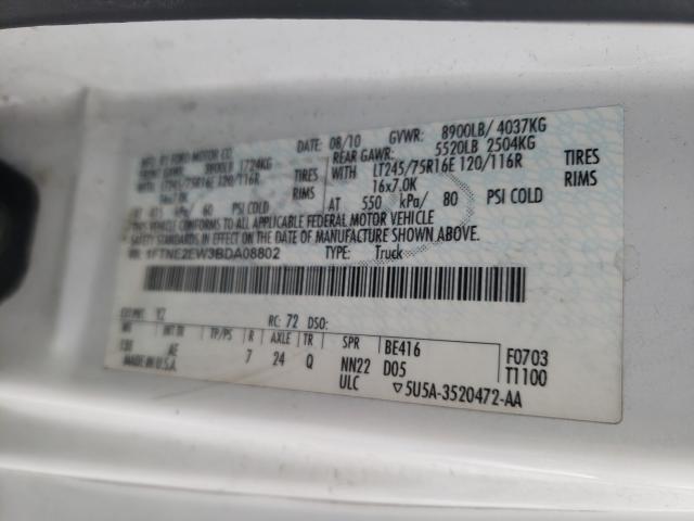 2011 FORD ECONOLINE 1FTNE2EW3BDA08802