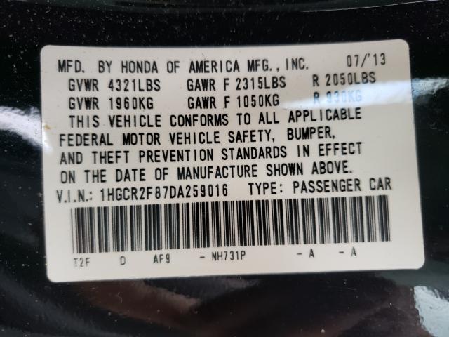 2013 HONDA ACCORD EXL 1HGCR2F87DA259016