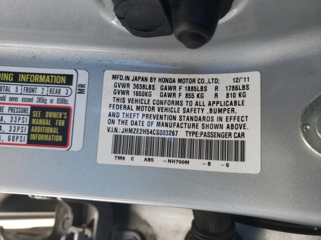 2012 HONDA INSIGHT LX JHMZE2H54CS003267