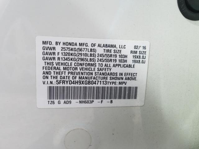 2016 ACURA MDX ADVANC - 5FRYD4H9XGB047113