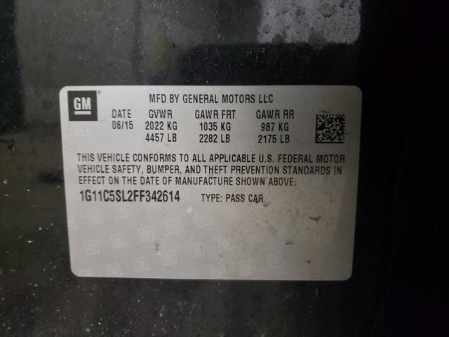 2015 CHEVROLET MALIBU 1LT 1G11C5SL2FF342614