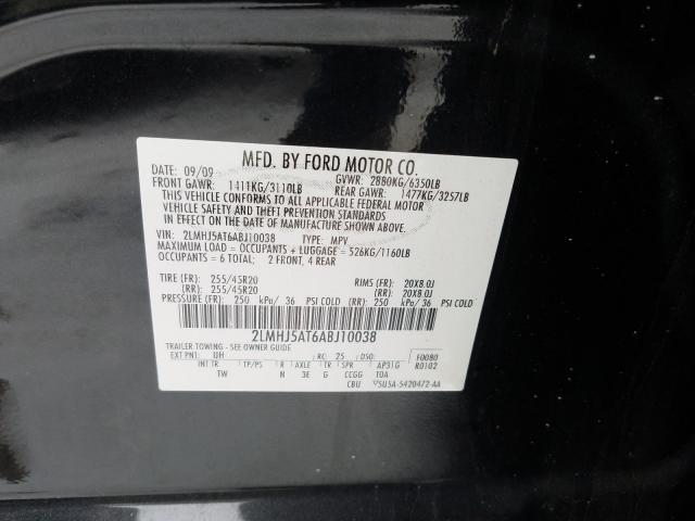 2010 LINCOLN MKT 2LMHJ5AT6ABJ10038