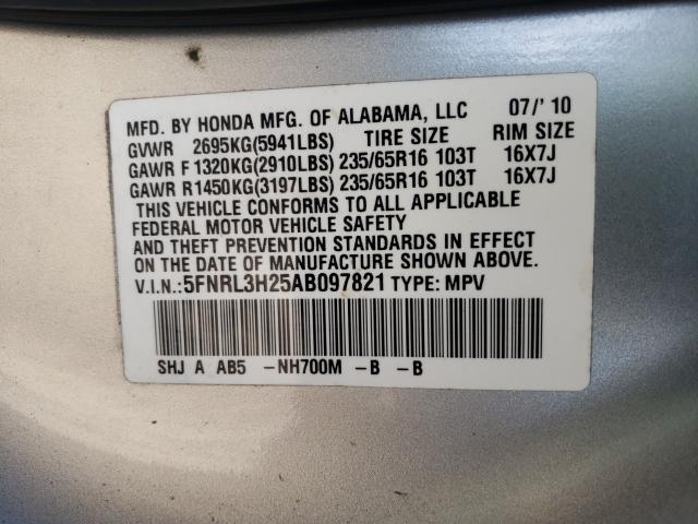 2010 HONDA ODYSSEY LX 5FNRL3H25AB097821