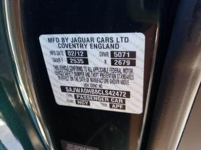 2012 JAGUAR XF PORTFOL SAJWA0HB8CLS42472