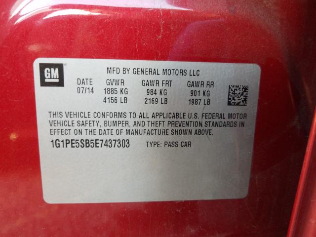 2014 CHEVROLET CRUZE LT - 1G1PE5SB5E7437303