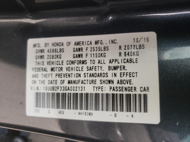2016 ACURA TLX 19UUB2F33GA002131