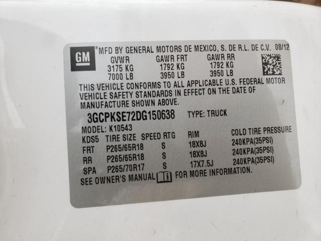2013 CHEVROLET SILVERADO 3GCPKSE72DG150638