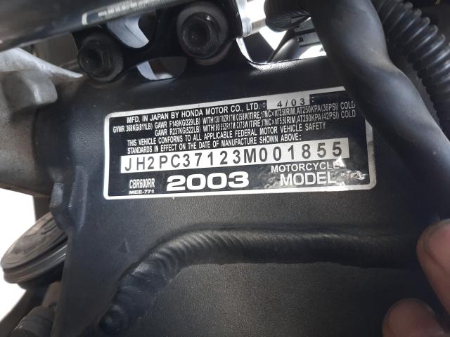2003 HONDA CBR600 RR JH2PC37123M001855