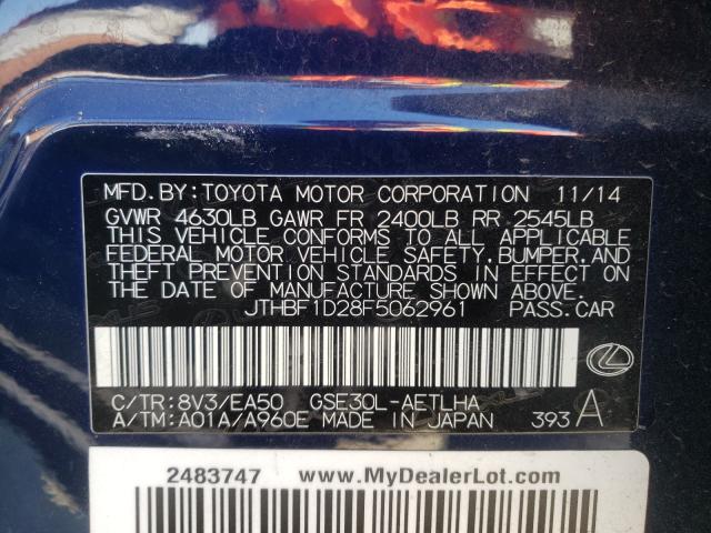 2015 LEXUS IS 250 - JTHBF1D28F5062961