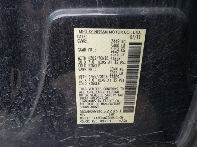 2011 NISSAN XTERRA OFF 5N1AN0NW9BC522951