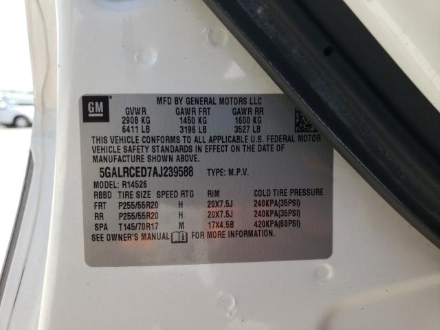 2010 BUICK ENCLAVE CX 5GALRCED7AJ239588