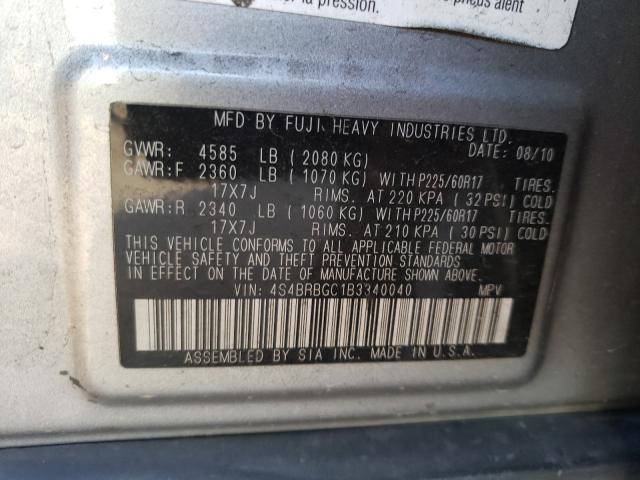 2011 SUBARU OUTBACK 4S4BRBGC1B3340040