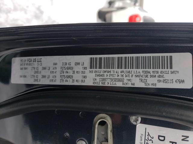 2019 RAM 1500 CLASS 1C6RR7TT5KS658682