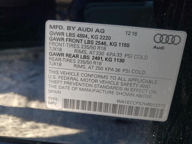 2017 AUDI Q3 PREMIUM WA1ECCFS7HR013773