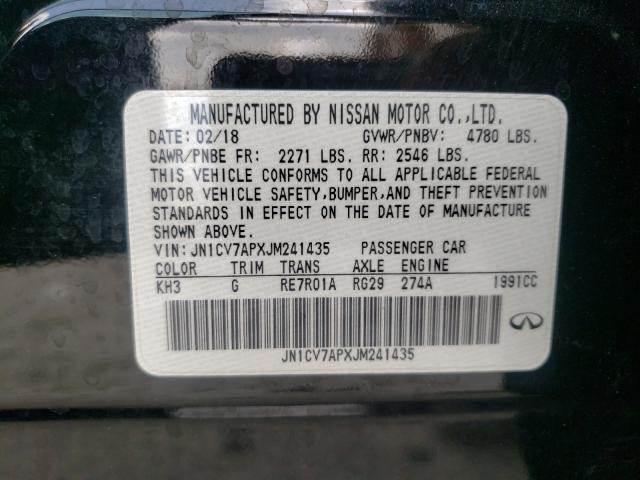 2018 INFINITI Q50 PURE JN1CV7APXJM241435