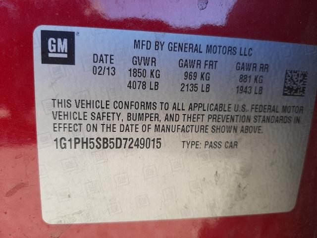 2013 CHEVROLET CRUZE ECO 1G1PH5SB5D7249015