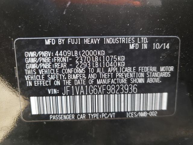 2015 SUBARU WRX LIMITE - JF1VA1G6XF9823936