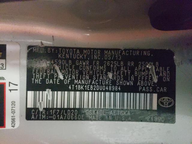 2013 TOYOTA AVALON BAS 4T1BK1EB2DU048984