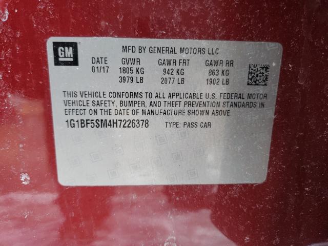 2017 CHEVROLET CRUZE PREM 1G1BF5SM4H7226378