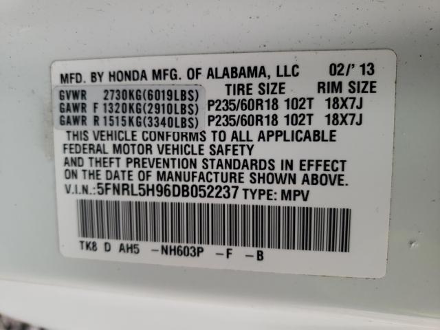 2013 HONDA ODYSSEY TO 5FNRL5H96DB052237