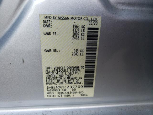 2020 NISSAN ALTIMA SR 1N4BL4CV2LC237709