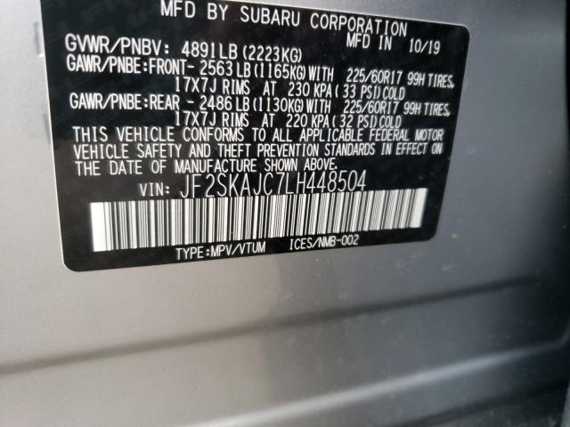 2020 SUBARU FORESTER P JF2SKAJC7LH448504
