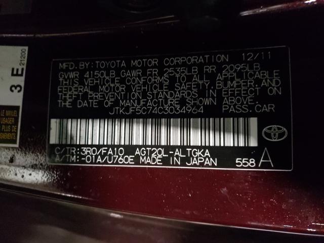 2012 TOYOTA SCION TC JTKJF5C74C3034964
