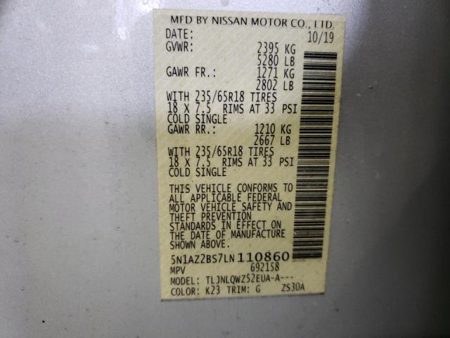 2020 NISSAN MURANO SV 5N1AZ2BS7LN110860