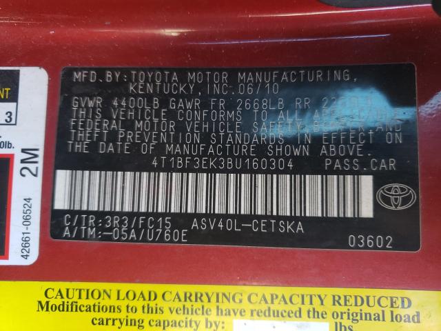 2011 TOYOTA CAMRY BASE - 4T1BF3EK3BU160304