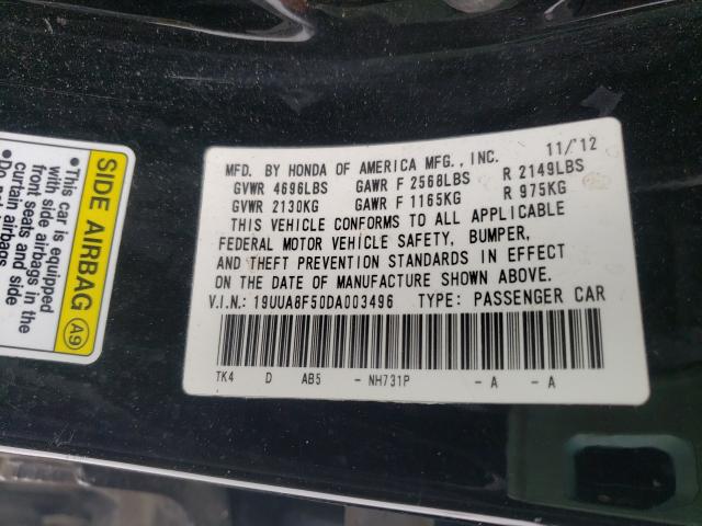 2013 ACURA TL 19UUA8F50DA003496