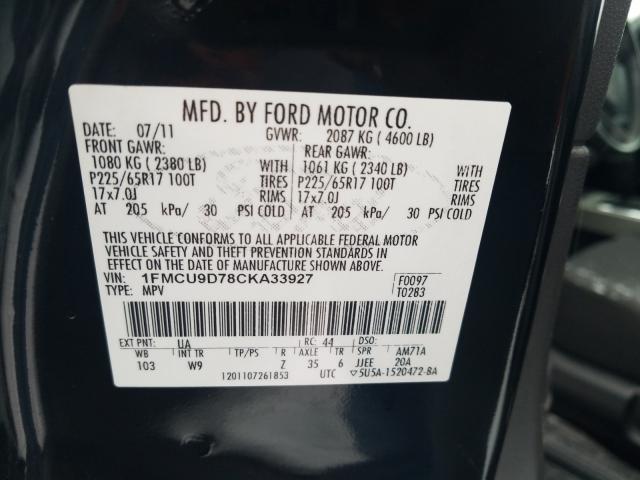 2012 FORD ESCAPE XLT 1FMCU9D78CKA33927