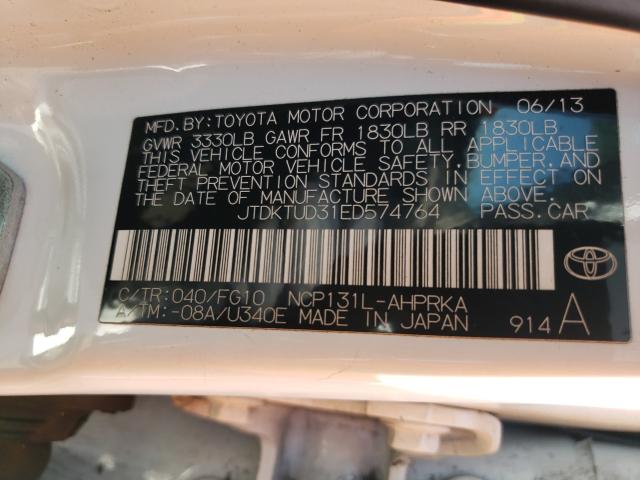 2014 TOYOTA YARIS JTDKTUD31ED574764