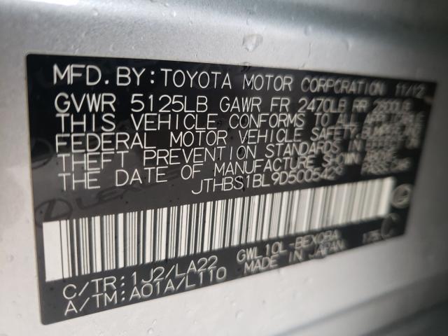 2013 LEXUS GS 450H JTHBS1BL9D5005429