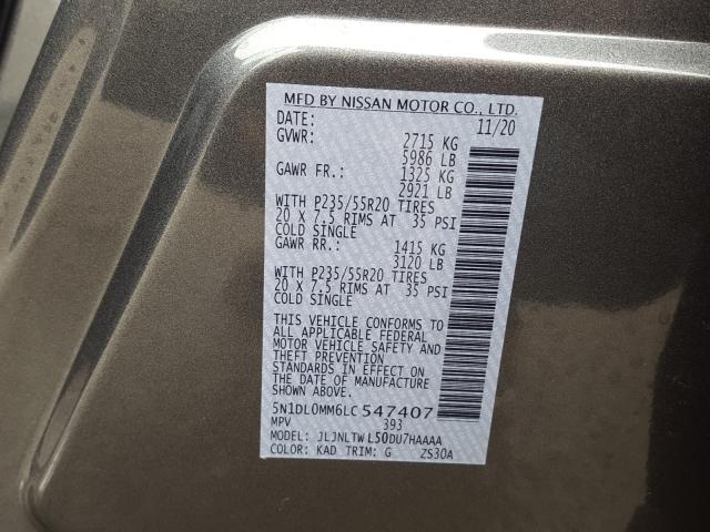 2020 INFINITI QX60 LUXE 5N1DL0MM6LC547407