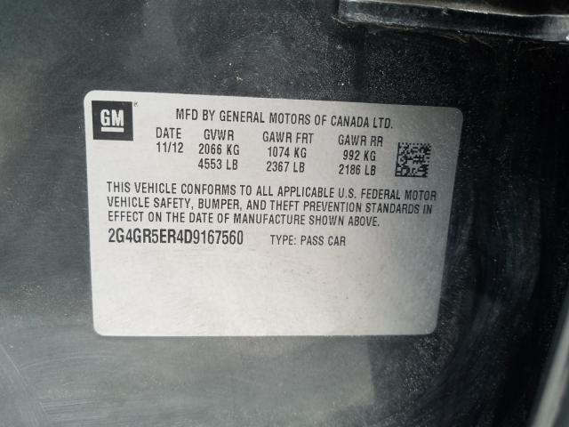 2013 BUICK REGAL 2G4GR5ER4D9167560