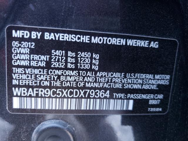 2012 BMW 550 I WBAFR9C5XCDX79364