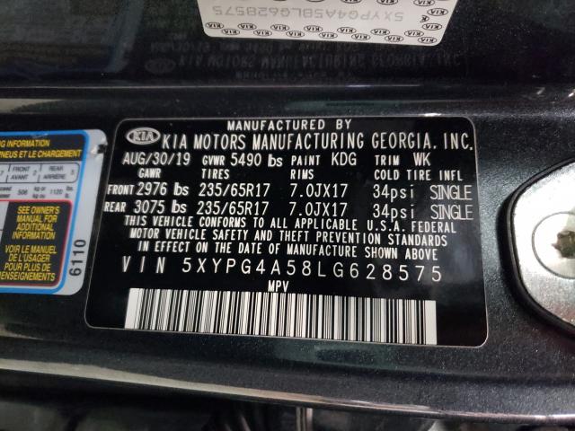 2020 KIA SORENTO S 5XYPG4A58LG628575