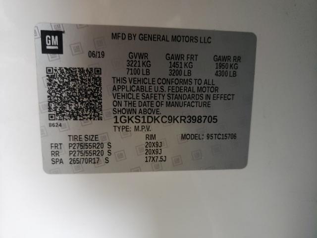2019 GMC YUKON SLT 1GKS1DKC9KR398705