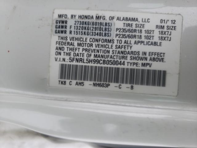 2012 HONDA ODYSSEY TO 5FNRL5H99CB050044