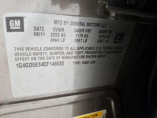 2012 BUICK LACROSSE P 1G4GD5E34CF148930